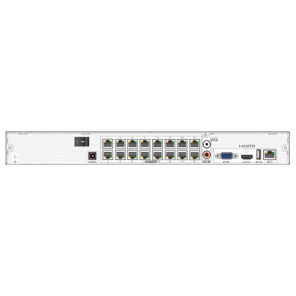 16 kanaals IP camerarecorder met POE