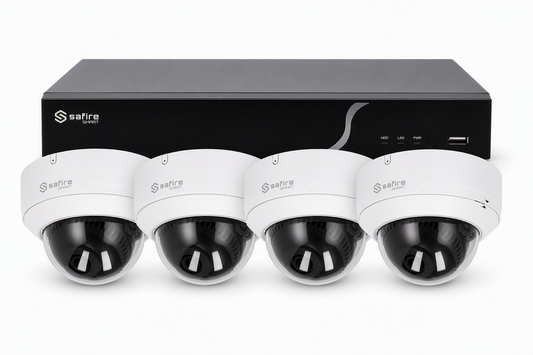 Safire IP camera kit met 4 dome camera's