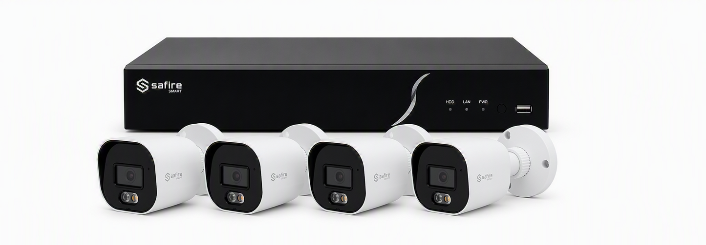 Safire IP camera kit met 4 bullet camera's