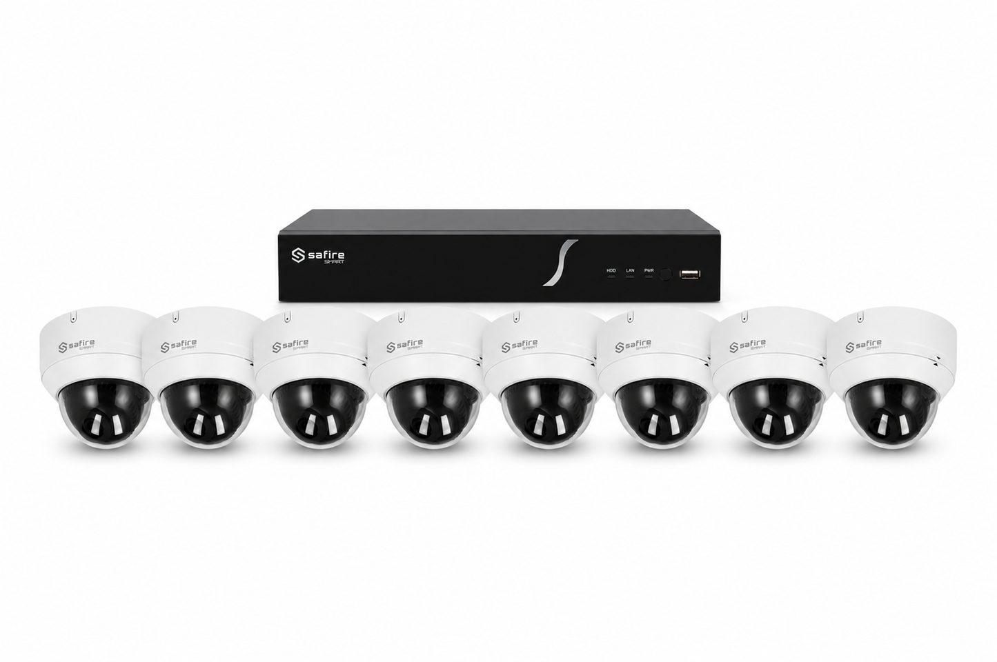 Safire IP camera kit met 8 dome camera's